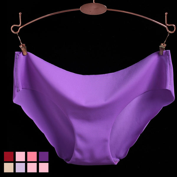 Women&#39;s Sexy Ruffle Briefs Low Waist Icy Silk Seamless Modal Underpants Female Solid Underwear Lingerie Comfortable Wave Panties