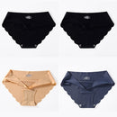 4 PCS/Lot Seamless Panties For Women Plain Panties Slip Silk Female Underwear Soft Thin Light Panti Culotte Femme Underpants