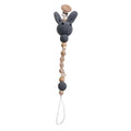 1pc Crochet Bunny Baby Pacifier Clip Chain BPA Free Wooden Beads Appease Soother Chain Clips Newborn Dummy Holder Nipple Clip