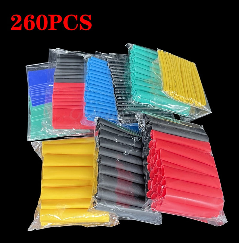 580pcs/530pcs/260pcs Assortment Electronic 2:1 Wrap Wire Cable Insulated Polyolefin Heat Shrink Tube Ratio Tubing Insulation