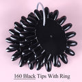 Clear Nature Black False Tips For Nail Art Display Oval Fan Style Nail Swatch Polish Stand Tips Practice Manicure Tools BEA23-2