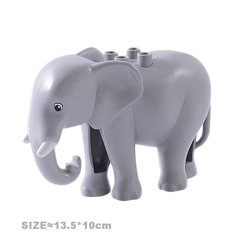Multiple Styles Big Size Building Blocks Animals Accessories Figures Farm Zoo DIY Bricks Education Assemble Toys For Children