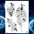 Girls Bracelet Chains Rose Tattoo Stickers Butterfly Body Arm Totem Tattoos Temporary Women Wrist Sexy Black Fake Tatoos