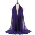 Muslim new Bubble Chiffon Hijab Scarf Women Solid Color Soft Long Shawls and Wraps Georgette Islamic Head Scarves Ladies Hijabs