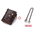 Genuine Leathe Men Wallet RFID Luxury Desig Bifold Short Wallets Male Hasp Vintage Purse Coin Pouch Multi-functional Card Pocket