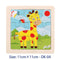 11X11CM Kids Wooden Puzzle Toy Vehicle Animal Jigsaw Cartoon Animal Traffic Tangram Toys Educational Toys Puzzles for Kids Gifts