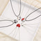 2Pcs/Lot Magnetic Couple Necklace Friendship Heart Pendant Distance Faceted Charm Necklace Women Valentine&