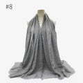 180X95CM Women Classic Muslim Crinkle Hijab Scarf Soft Cotton Head Scarves Turban Shawls Wraps Islamic Headband Femme Musulman