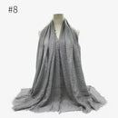 180X95CM Women Classic Muslim Crinkle Hijab Scarf Soft Cotton Head Scarves Turban Shawls Wraps Islamic Headband Femme Musulman