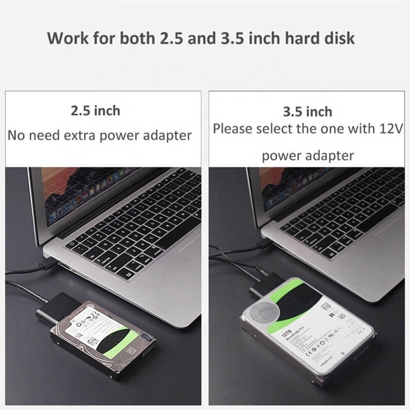 Sata to Usb 3.0 Cable  22PIN SATA  Adapter Support 12TB Power supply for PC 2.5/3.5 inch Hard Drive HDD SSD laptop