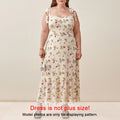 Dresses For Women 2022 Elegant Vintage Floral Dress Frill Sweetheart Neck Sleeveless Strap Tie Ruffle Hem Summer Beach Dress