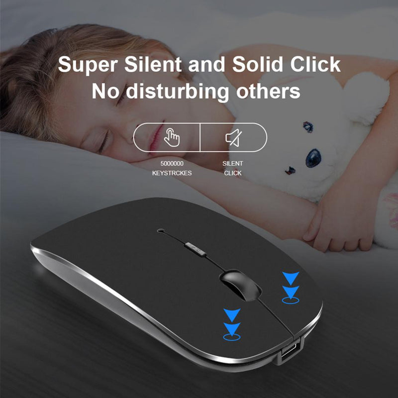 1600Dpi Wireless Mouse 2.4G Classic Rechargeable Mice Ultra-Thin Silent Mouse Mute For Laptop PC Office Notebook
