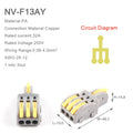 1 Input 2/3/4/5 Output Splitter Quick Spring Splicing Wire Connector Electric Cable Terminal Block Push In With Operation Lever