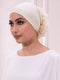 JTVOVO 2022 New Pure Color Milk Silk Pan Flower Hat Muslim Stretch Toe Cap Dubai Arab Women&