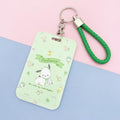 Kawaii Sanrio Keychain Cartoon Cat Sliding Card Holder Student Meal Card Bus Card Holder Lady Id Card Credit Card Holder Lanyard