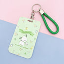 Kawaii Sanrio Keychain Cartoon Cat Sliding Card Holder Student Meal Card Bus Card Holder Lady Id Card Credit Card Holder Lanyard