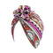 Pastoral Floral Print Turban Women National Wind Muslim Hat Bandana Chemotherapy Hat Sleep Caps Beanies Headwrap Fashion Casual