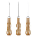 3PCS/SET Wooden Handle Sewing Awl Hand Stitcher Leathe Punch Tool DIY Shoe Repair Hook Tool Leather accessories