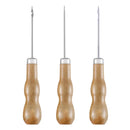 3PCS/SET Wooden Handle Sewing Awl Hand Stitcher Leathe Punch Tool DIY Shoe Repair Hook Tool Leather accessories