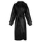Lautaro Long oversized leather trench coat for women long sleeve lapel loose fit Fall Stylish black women clothing streetwear