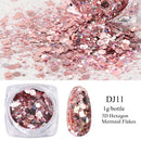 Crystal Fire Opal Flakes Nail Sequins Purple Holographic Glitter DIY Chrome Powder for Spring Nails Manicure Paillettes GL1857