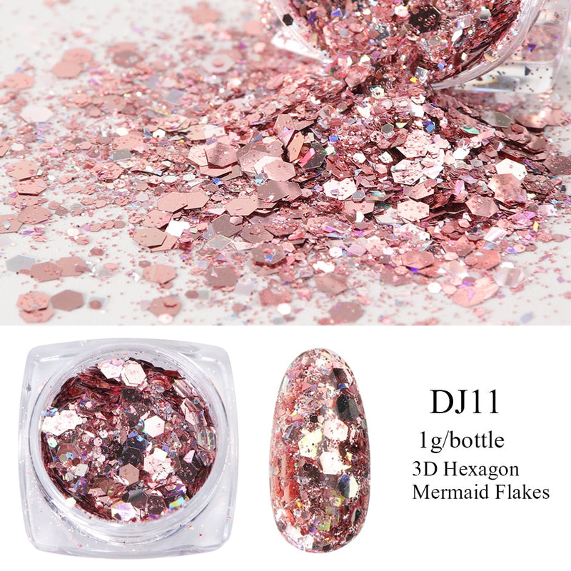 Crystal Fire Opal Flakes Nail Sequins Purple Holographic Glitter DIY Chrome Powder for Spring Nails Manicure Paillettes GL1857
