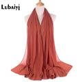 Muslim 2021 New Chiffon Hijab Scarf Women Solid Color Soft Long Shawls and Wraps Islamic Head Scarves Fashion turbante mujer