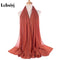 Muslim 2021 New Chiffon Hijab Scarf Women Solid Color Soft Long Shawls and Wraps Islamic Head Scarves Fashion turbante mujer