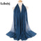 Muslim 2021 New Chiffon Hijab Scarf Women Solid Color Soft Long Shawls and Wraps Islamic Head Scarves Fashion turbante mujer