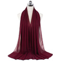 Muslim new Bubble Chiffon Hijab Scarf Women Solid Color Soft Long Shawls and Wraps Georgette Islamic Head Scarves Ladies Hijabs