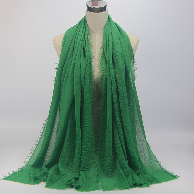 wholesale price 70*180cm women muslim crinkle hijab scarf femme musulman soft cotton headscarf islamic hijab shawls and wraps