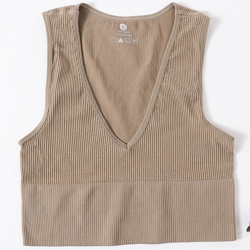 Vintage Crop Top Women Seamless Underwear Sexy Lingerie Female Tanks Vest Harajuku Deep V Neck Summer Camis Crop Top Camisole