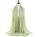 Muslim new Bubble Chiffon Hijab Scarf Women Solid Color Soft Long Shawls and Wraps Georgette Islamic Head Scarves Ladies Hijabs