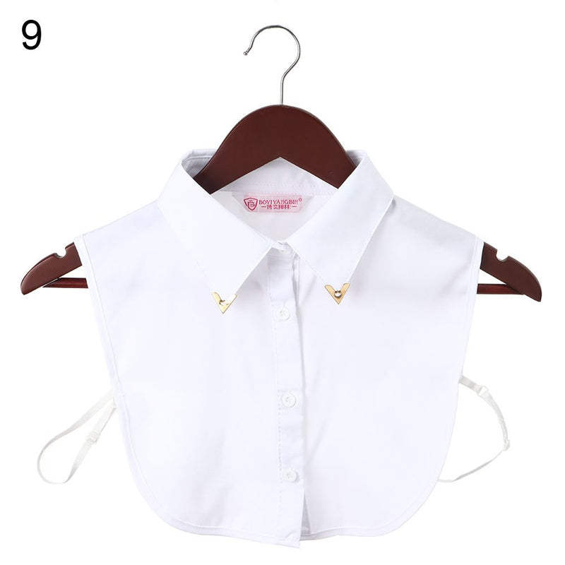 Women Cotton Lace Fake Collar Blouse Vintage Detachable Collar Women&