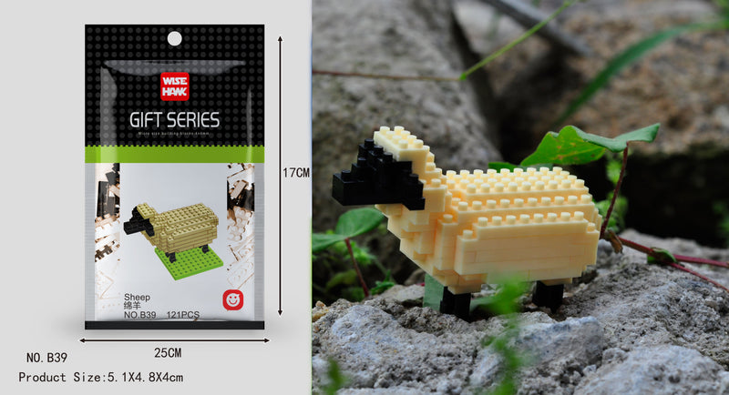 Mini Building Blocks 3D Animal  Diamond Model Micro Bricks Dog Cat Bird Moose Wolf Panda Macaw Toys For Children Birthday Gifts