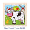 11X11CM Kids Wooden Puzzle Toy Vehicle Animal Jigsaw Cartoon Animal Traffic Tangram Toys Educational Toys Puzzles for Kids Gifts