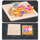 11X11CM Kids Wooden Puzzle Toy Vehicle Animal Jigsaw Cartoon Animal Traffic Tangram Toys Educational Toys Puzzles for Kids Gifts