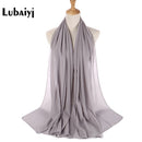Muslim 2021 New Chiffon Hijab Scarf Women Solid Color Soft Long Shawls and Wraps Islamic Head Scarves Fashion turbante mujer