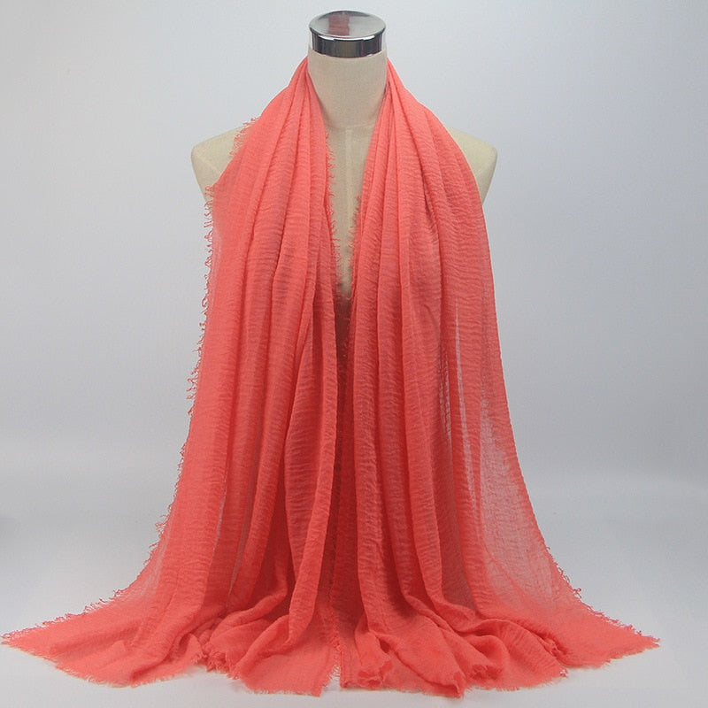 wholesale price 70*180cm women muslim crinkle hijab scarf femme musulman soft cotton headscarf islamic hijab shawls and wraps
