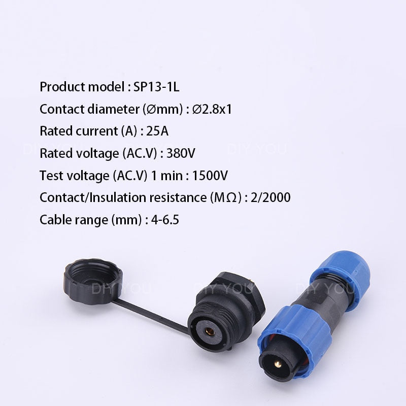 SP13 IP68 waterproof connector male plug &amp; female socket 1/2/3/4/5/6/7/9 pin panel Mount wire cable connector aviation plug