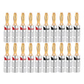 20pcs/10pairs Nakamichi BANANA PLUGS 24K Gold-plated 4MM Banana Connector with Screw Lock For Audio Jack Speaker Plugs Black&amp;Red