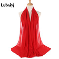 Muslim 2021 New Chiffon Hijab Scarf Women Solid Color Soft Long Shawls and Wraps Islamic Head Scarves Fashion turbante mujer