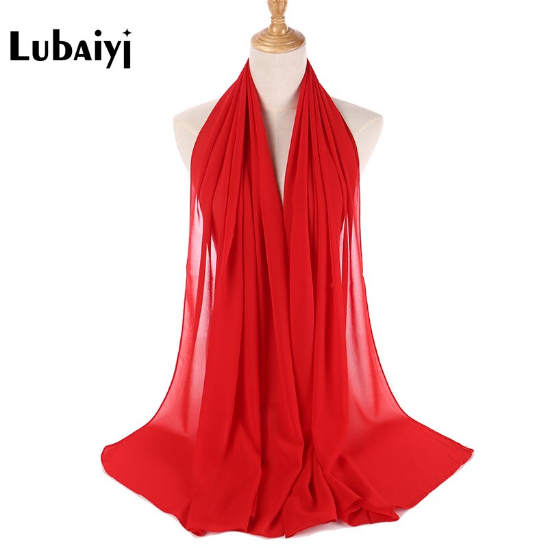 Muslim 2021 New Chiffon Hijab Scarf Women Solid Color Soft Long Shawls and Wraps Islamic Head Scarves Fashion turbante mujer
