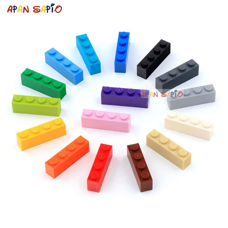50PCS DIY Building Blocks Thick Figures Bricks 1x4 Dots Educational Creative Size Compatible With Brand Toys for Children 3010