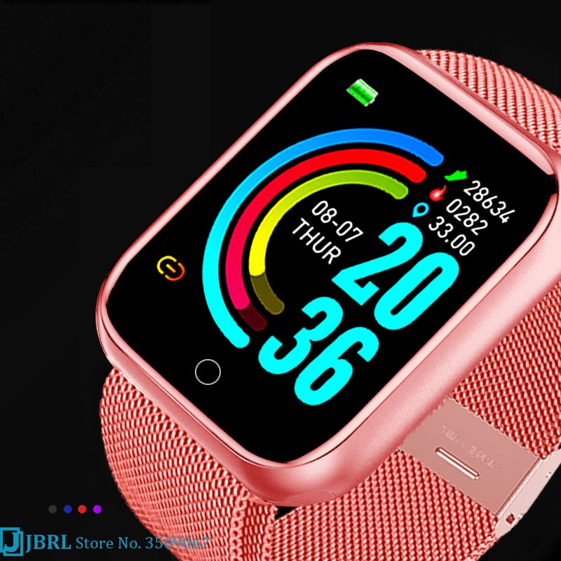 2021 Ladies Sport Bracelet Smart Watch Women Smartwatch Men Smartband Android IOS Waterproof Fitness Tracker Smart Clock Mens