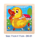 11X11CM Kids Wooden Puzzle Toy Vehicle Animal Jigsaw Cartoon Animal Traffic Tangram Toys Educational Toys Puzzles for Kids Gifts