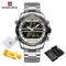 Luxury Brand NAVIFORCE Digital Sport Watch For Men Steel Band Waterproof Chronograph Alarm Clock Luminous Quartz Wrist watch Man