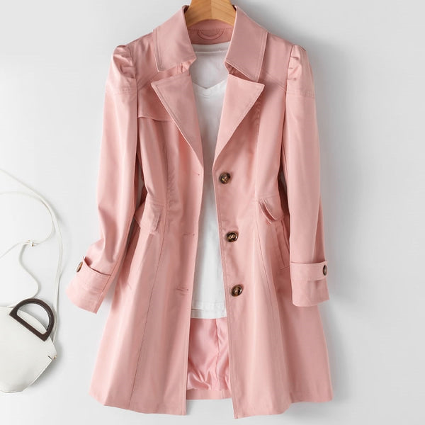 Spring Autumn Trench Coat Woman 2022 New Korean Single-breasted Mid-Long Women Trench Coat Overcoat 5XL Khaki Windbreaker Female