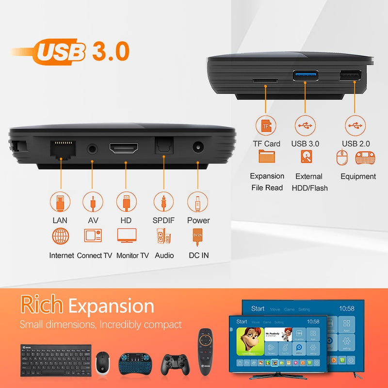 VONTAR X3 4GB 128GB 8K TV BOX Android 9 Smart Android TVBOX 9.0 Amlogic S905X3 Wifi 1080P BT 4K Set Top Box 4GB 64GB 32GB