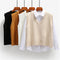 Women Sweater Vest Spring 2021 Autumn Women Short Loose Knitted Sweater Sleeveless Ladies V-Neck Pullover Tops Female Outerwear